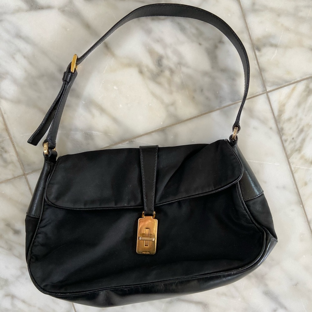 Prada Nylon black shoulder bag Lily Rose Depp